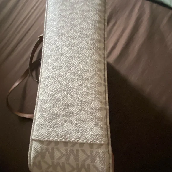 Michael Kors Beige Logo Crossbody Bag with Brown Strap - Picture 6 of 10